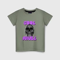 Футболка хлопковая детская Cool Skull, цвет: авокадо
