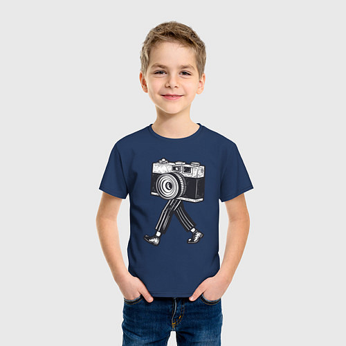 Детская футболка Бродячий фотограф / Тёмно-синий – фото 3