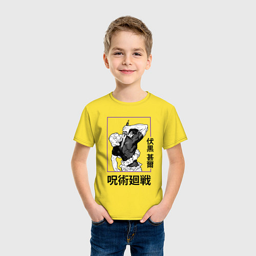 Детская футболка Магическая битва Toji Fushiguro / Желтый – фото 3