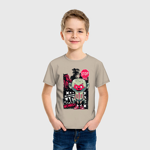 Детская футболка Будь на чеку / Миндальный – фото 3
