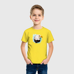 Футболка хлопковая детская Белоголовый орёл, цвет: желтый — фото 2