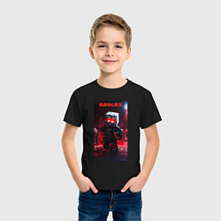 Футболка хлопковая детская Roblox red style, цвет: черный — фото 2