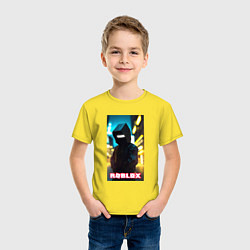 Футболка хлопковая детская Roblox cyberpunk, цвет: желтый — фото 2
