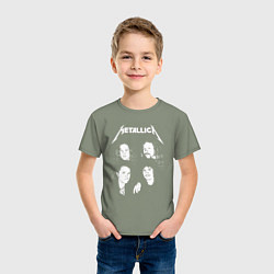 Футболка хлопковая детская Metallica band, цвет: авокадо — фото 2