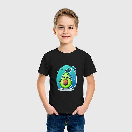 Детская футболка Cute avocado / Черный – фото 3