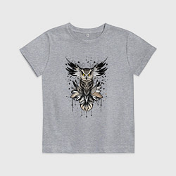 Футболка хлопковая детская Сова викинга, цвет: меланж
