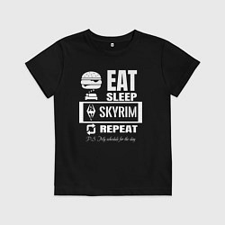 Футболка хлопковая детская Скайрим The Elder Scrolls, цвет: черный