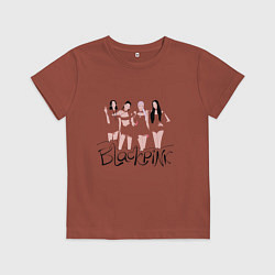 Футболка хлопковая детская Популярные девчонки, цвет: кирпичный