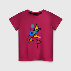 Футболка хлопковая детская Яркая разноцветная абстракция, цвет: маджента