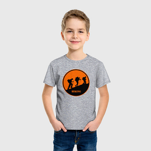 Детская футболка Туристы идущие в гору / Меланж – фото 3