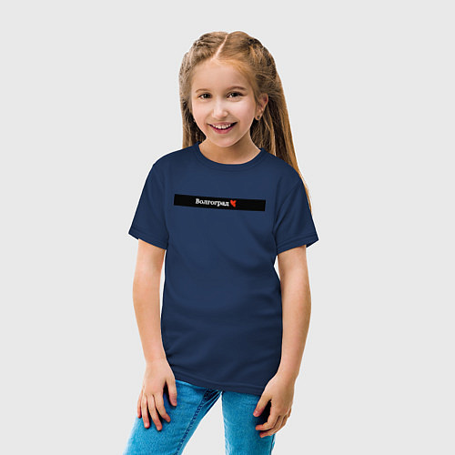 Детская футболка Волгоград города России / Тёмно-синий – фото 4