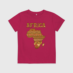 Футболка хлопковая детская Стиль Африка, цвет: маджента