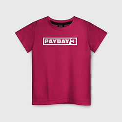 Футболка хлопковая детская Payday 3 logo, цвет: маджента