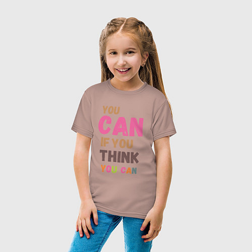 Детская футболка You can if you think you can / Пыльно-розовый – фото 4