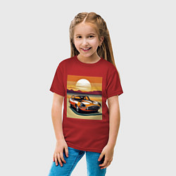 Футболка хлопковая детская Авто Ягуар, цвет: красный — фото 2