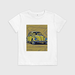 Футболка хлопковая детская Авто Жук, цвет: белый