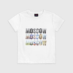Футболка хлопковая детская Moscow - Москва, цвет: белый