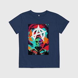 Детская футболка Анархия - череп - поп-арт