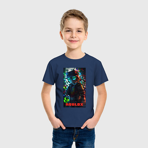 Детская футболка Roblox avatar / Тёмно-синий – фото 3