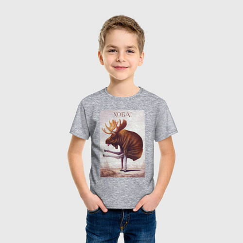 Детская футболка Лось хоба / Меланж – фото 3
