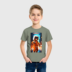 Футболка хлопковая детская Roblox orange man, цвет: авокадо — фото 2
