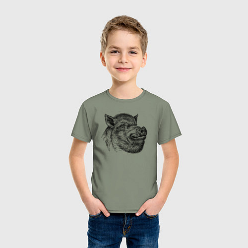 Детская футболка Кабан жирный / Авокадо – фото 3