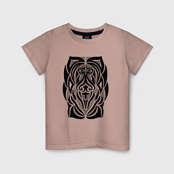 Футболка хлопковая детская Tribal Abstract Mask, цвет: пыльно-розовый
