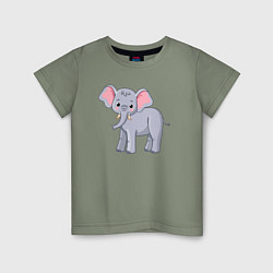 Футболка хлопковая детская Сute elephant, цвет: авокадо