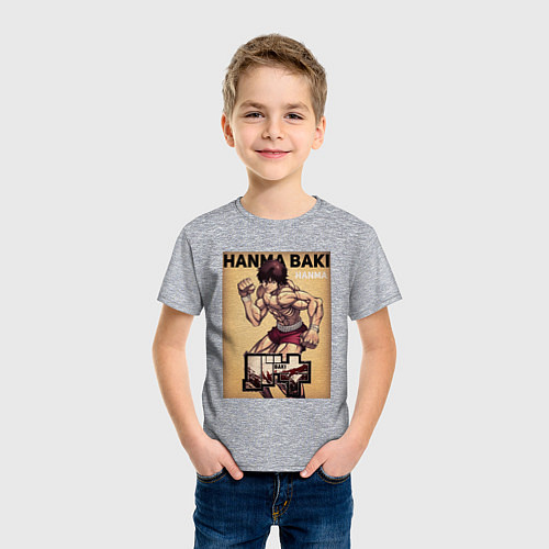Детская футболка Боец Баки, Ханма Баки / Меланж – фото 3