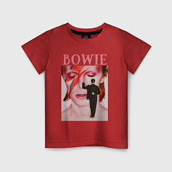 Футболка хлопковая детская David Bowie 90 Aladdin Sane, цвет: красный