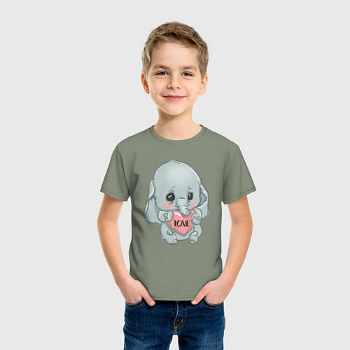 Детская футболка Слоник с сердцем / Авокадо – фото 3