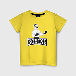Футболка хлопковая детская Boxing man, цвет: желтый