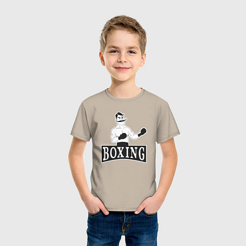 Детская футболка Boxing man / Миндальный – фото 3