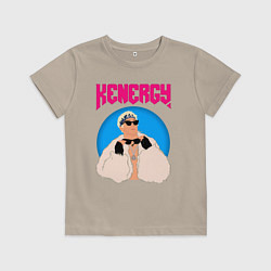 Футболка хлопковая детская Кен и Барби, цвет: миндальный