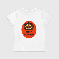 Футболка хлопковая детская Хэллоуин скоро придёт, цвет: белый