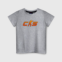 Футболка хлопковая детская CS 2 orange logo, цвет: меланж
