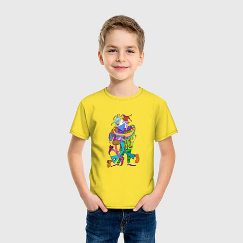 Детская футболка Abstract Funny Clowns / Желтый – фото 3