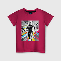 Футболка хлопковая детская Чернокожий спринтер, цвет: маджента