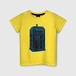 Футболка хлопковая детская Black tardis, цвет: желтый