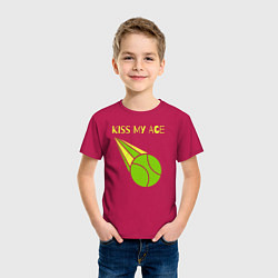 Футболка хлопковая детская Tennis ace, цвет: маджента — фото 2