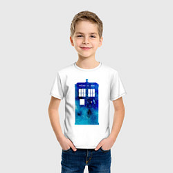 Футболка хлопковая детская Space tardis, цвет: белый — фото 2