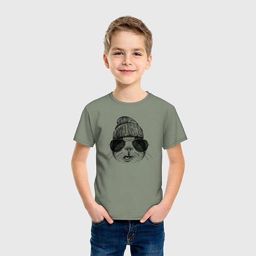 Детская футболка Морская свинка в очках / Авокадо – фото 3