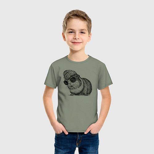Детская футболка Морская свинка стильная / Авокадо – фото 3