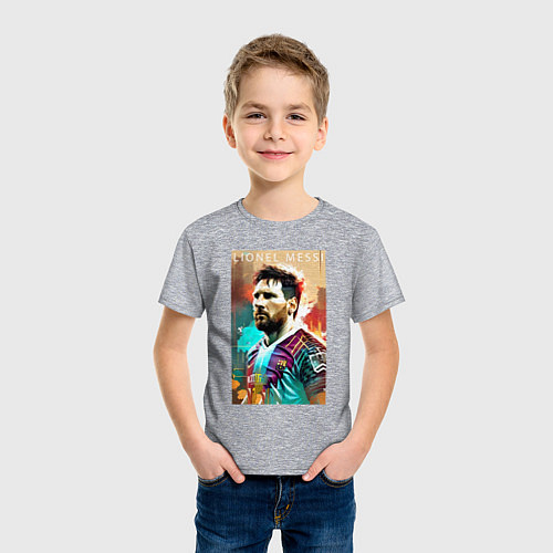 Детская футболка Lionel Messi - football - striker / Меланж – фото 3