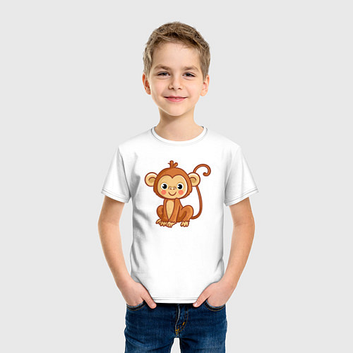Детская футболка Милая мартышка / Белый – фото 3