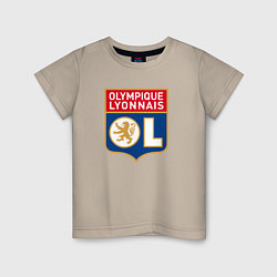 Футболка хлопковая детская Olympique lyonnais fc, цвет: миндальный