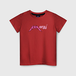 Футболка хлопковая детская Kenergy - metallica and barbie style, цвет: красный