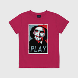 Футболка хлопковая детская Play saw, цвет: маджента