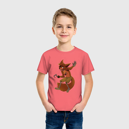 Детская футболка Фокси доволен / Коралловый – фото 3