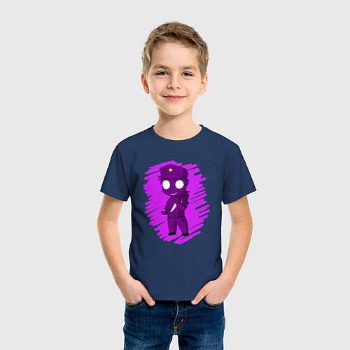 Детская футболка Фиолетовый человек / Тёмно-синий – фото 3